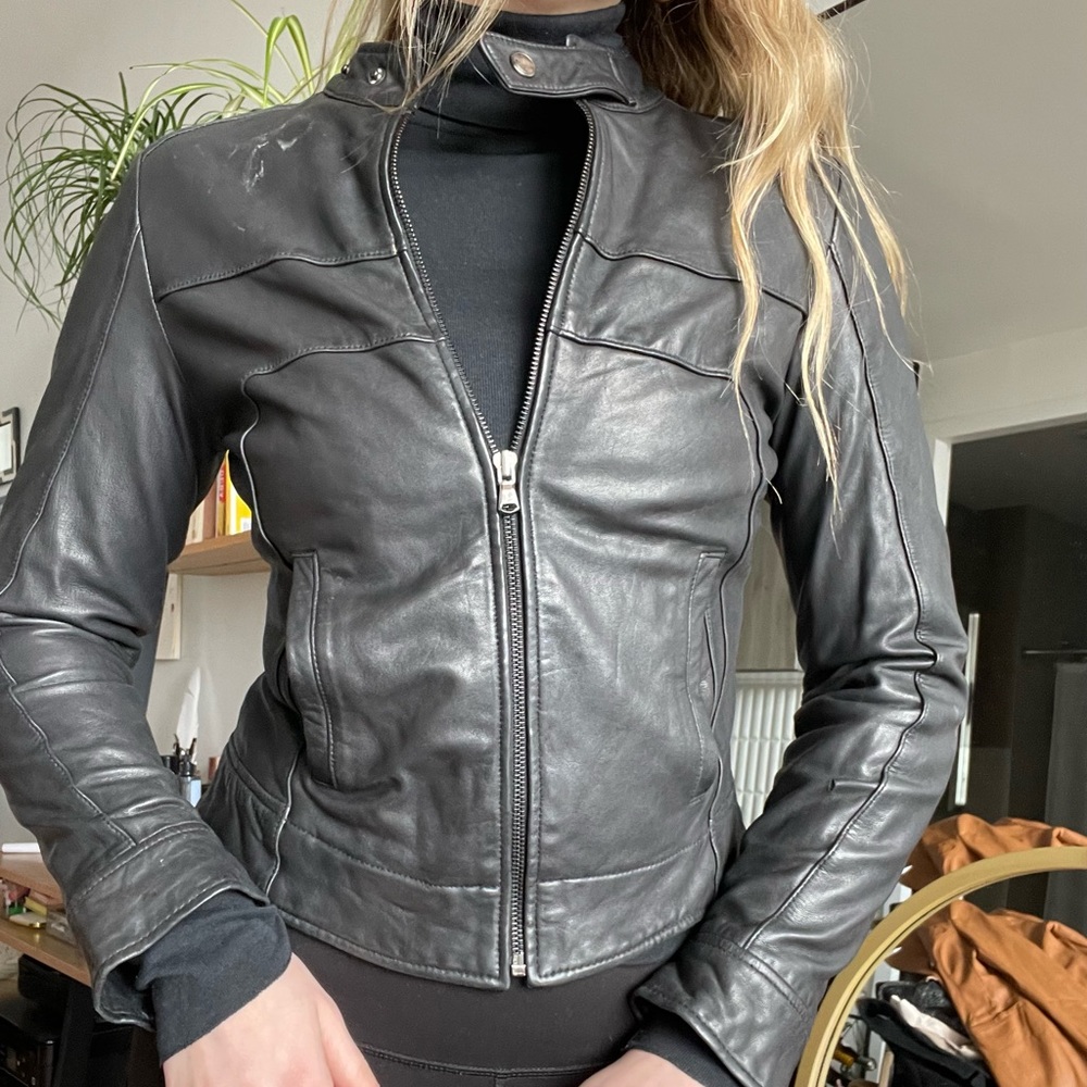 VINTAGE Sally & John leather motorcycle jacket